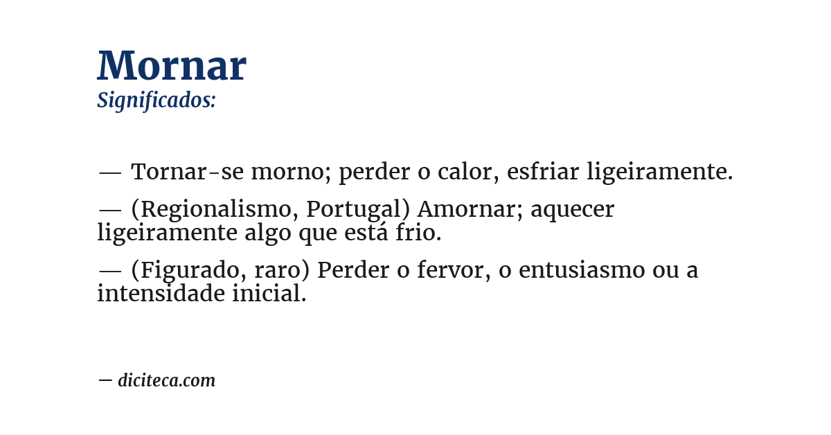Significado de mornar