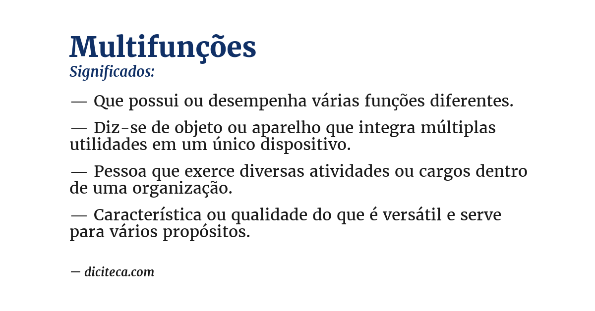 Significado de multifunções