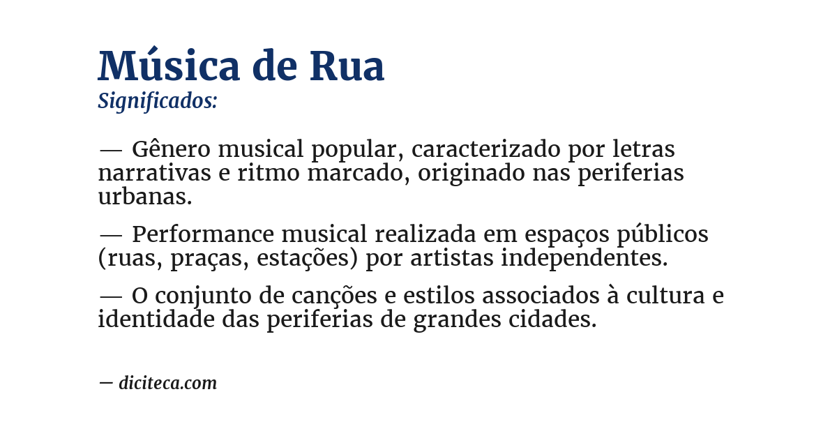 Significado de música de rua