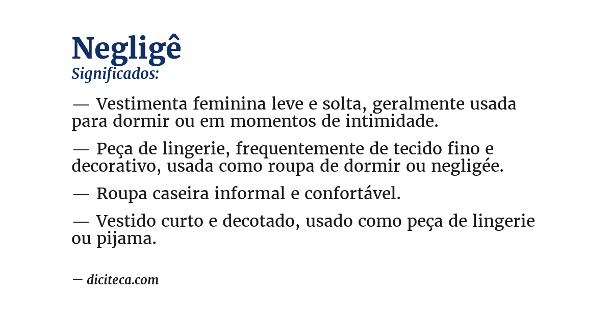 Significado de negligê