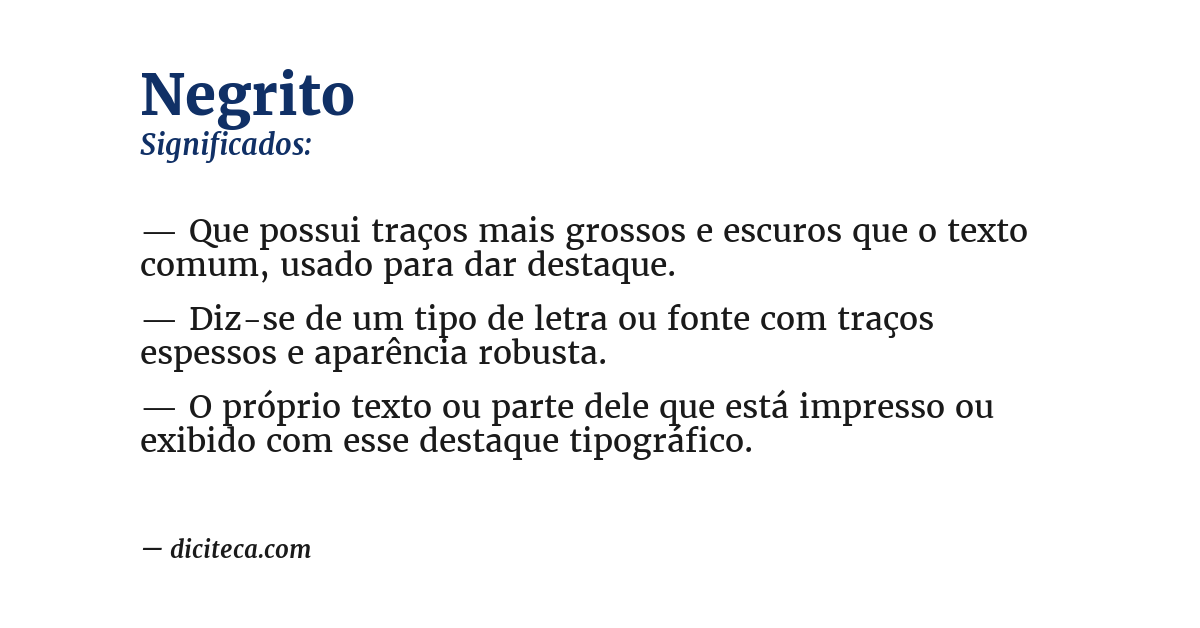 Significado de negrito