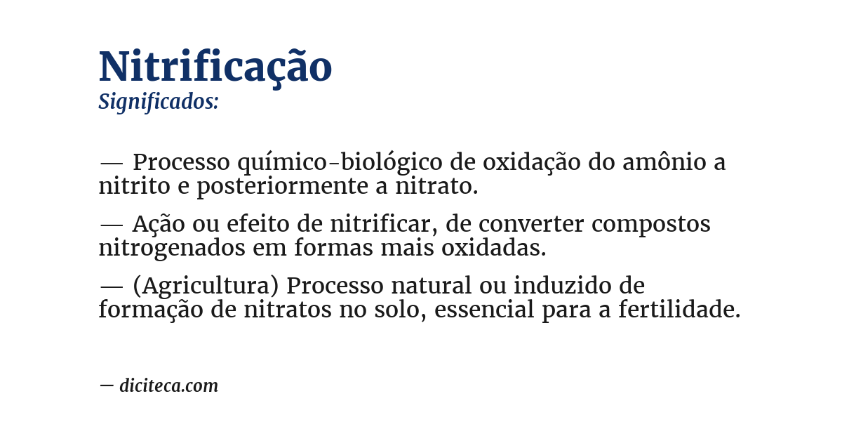 Significado de nitrificação