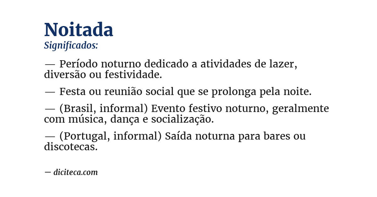 Significado de noitada