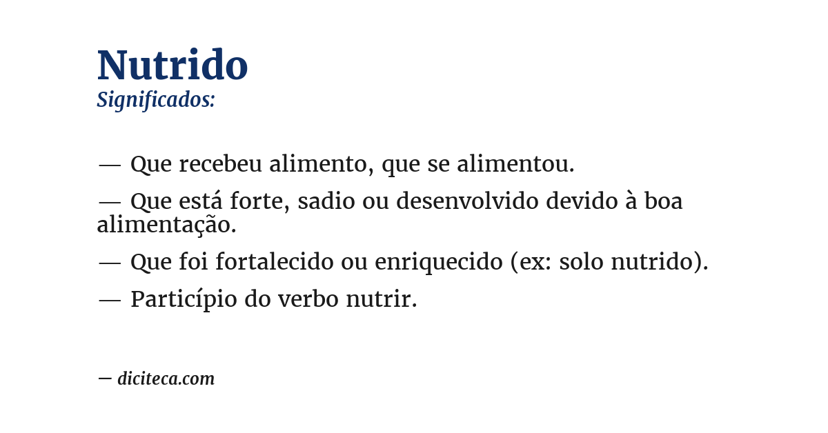 Significado de nutrido