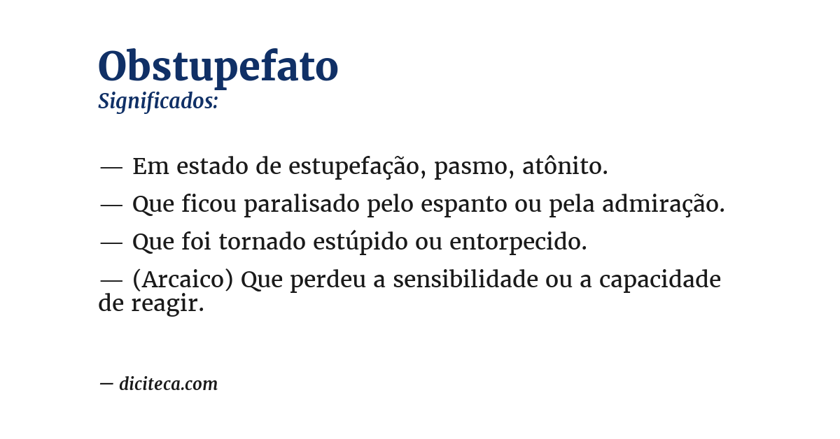 Significado de obstupefato