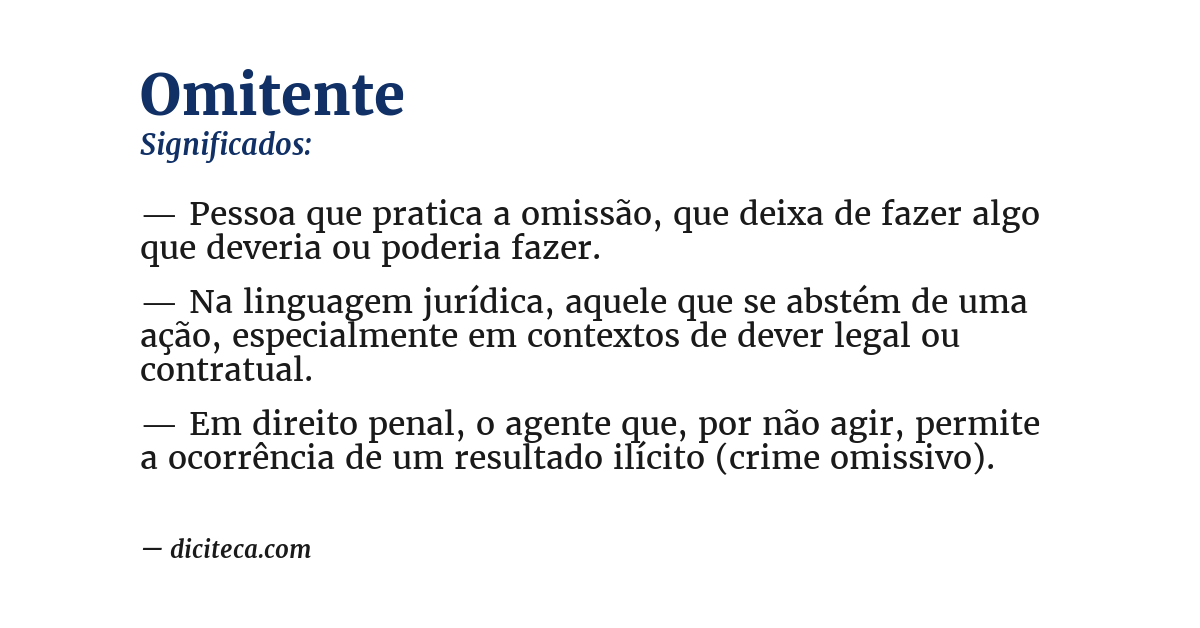 Significado de omitente