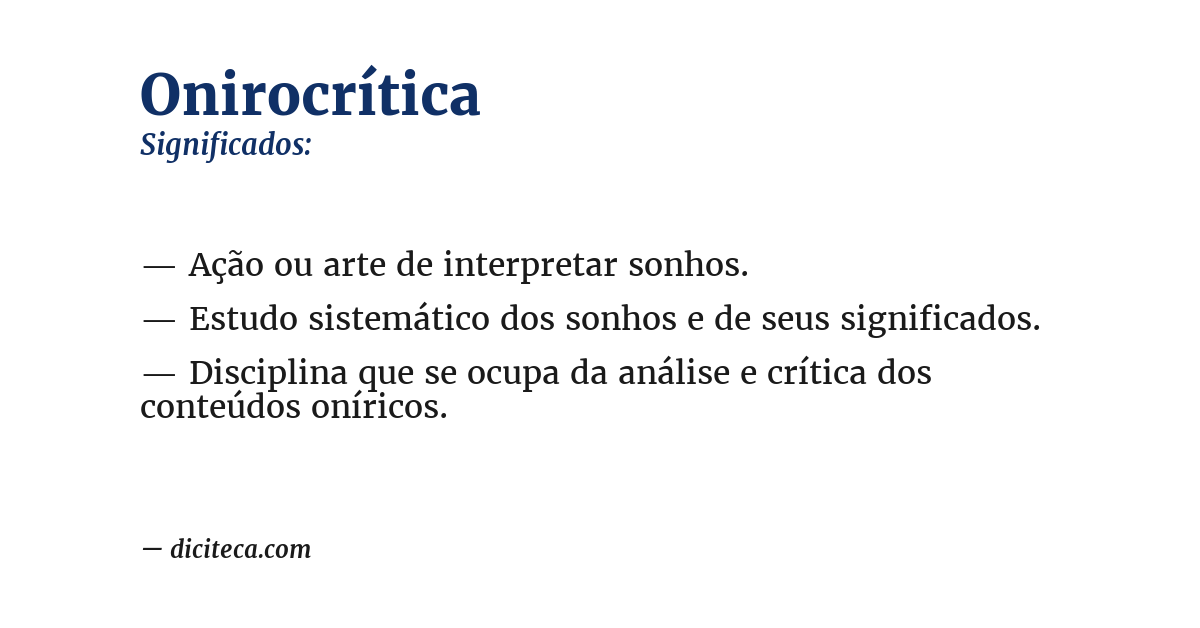Significado de onirocrítica