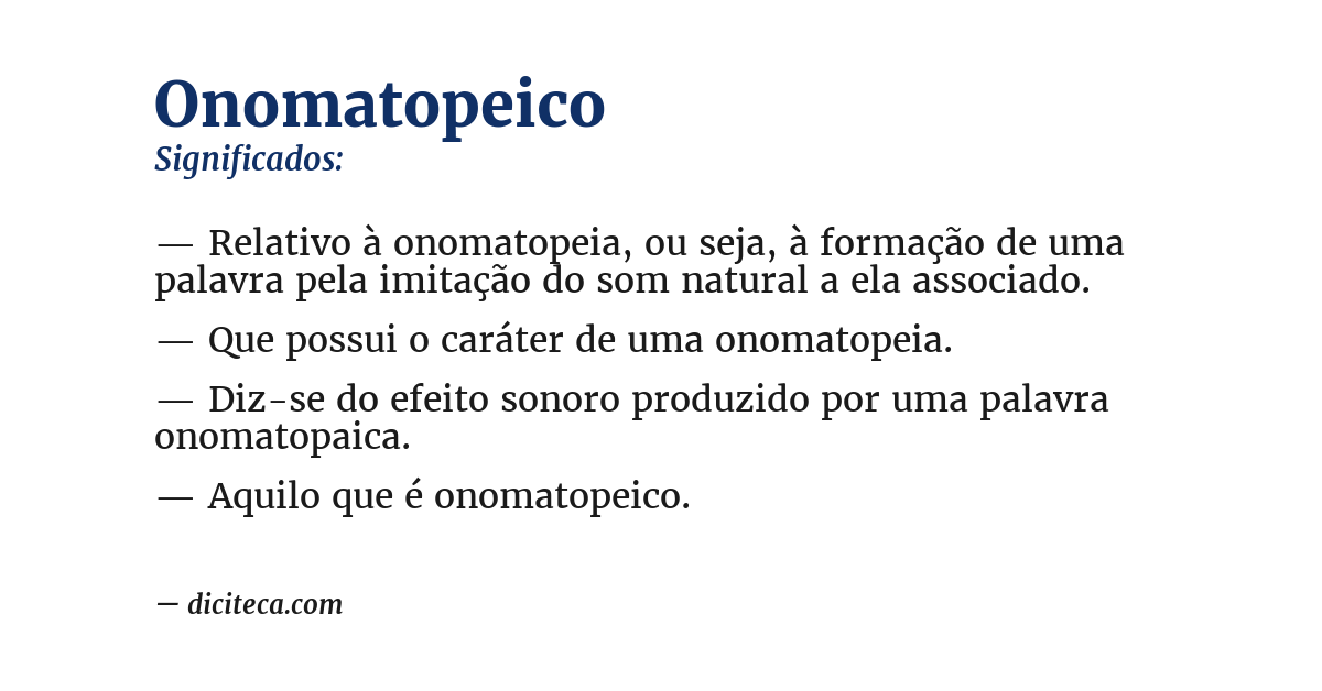 Significado de onomatopeico