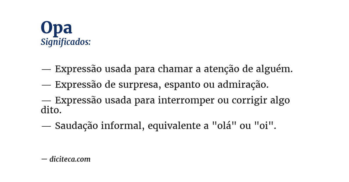 Significado de opa