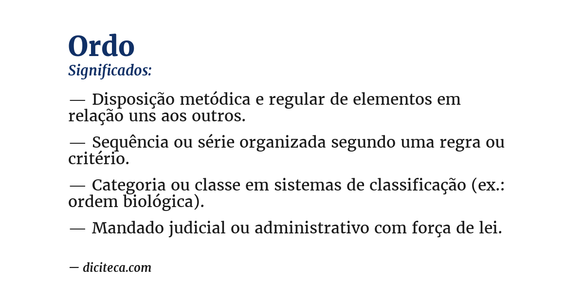 Significado de ordo