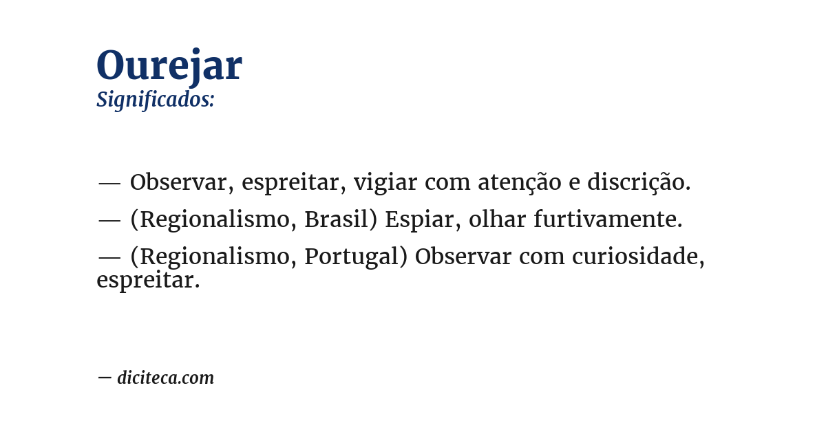 Significado de ourejar