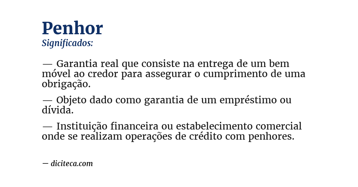 Significado de penhor