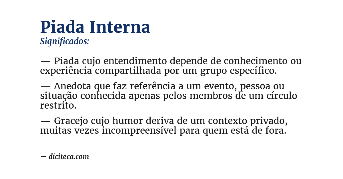 Significado de piada interna