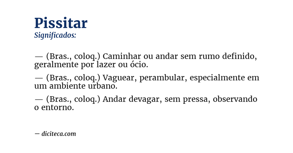 Significado de pissitar