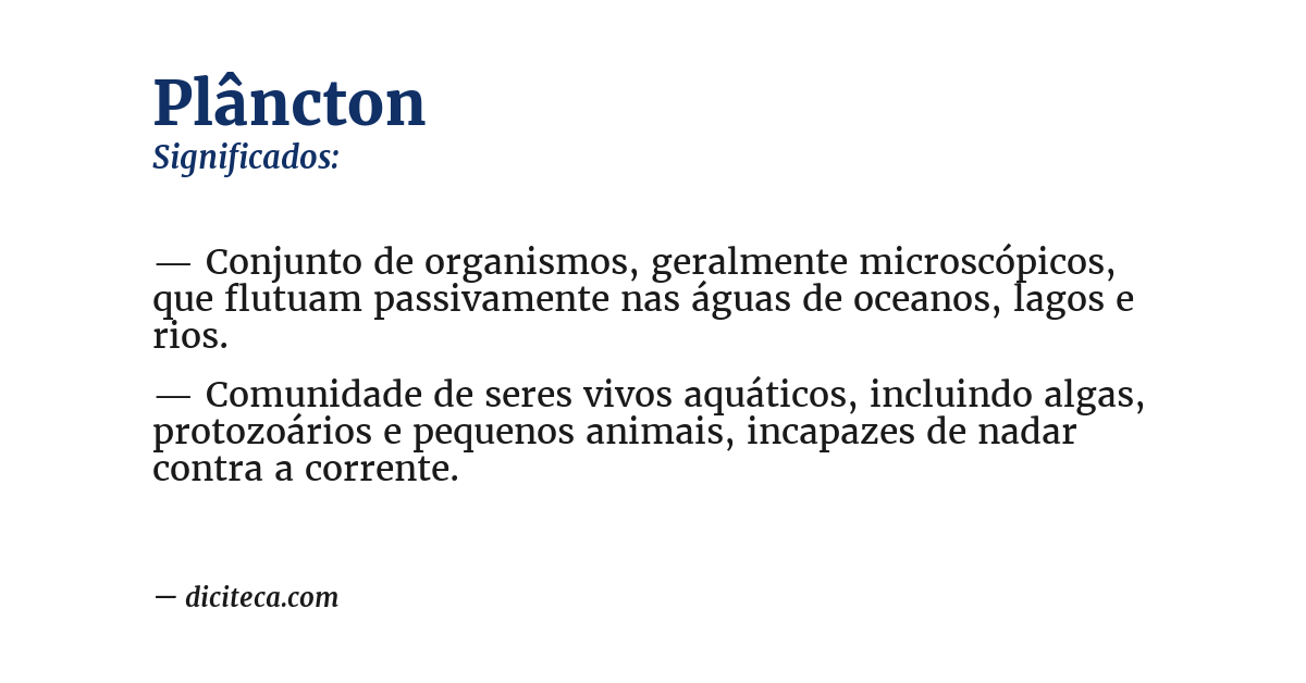 Significado de plâncton