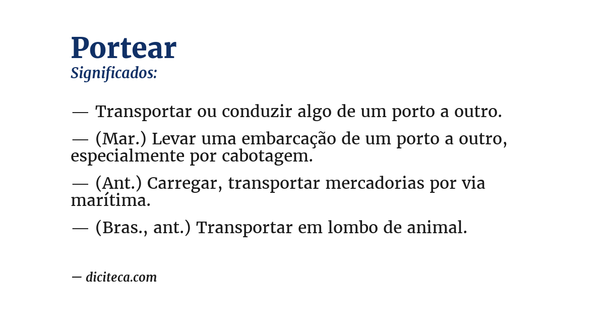 Significado de portear