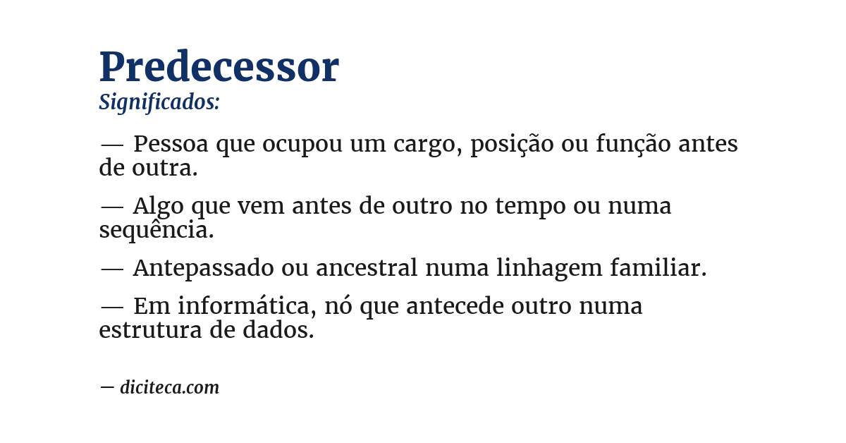 Significado de predecessor