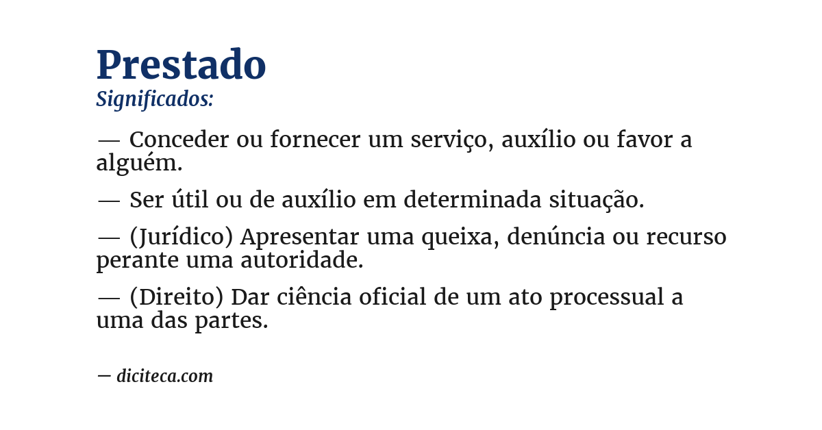 Significado de prestado