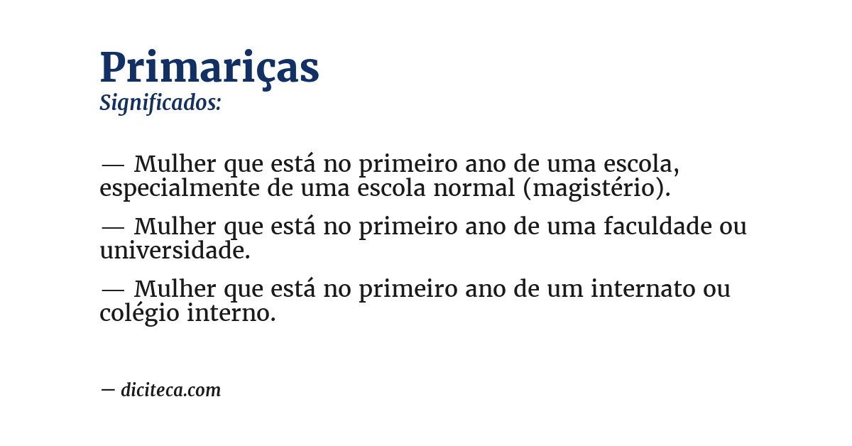 Significado de primariças