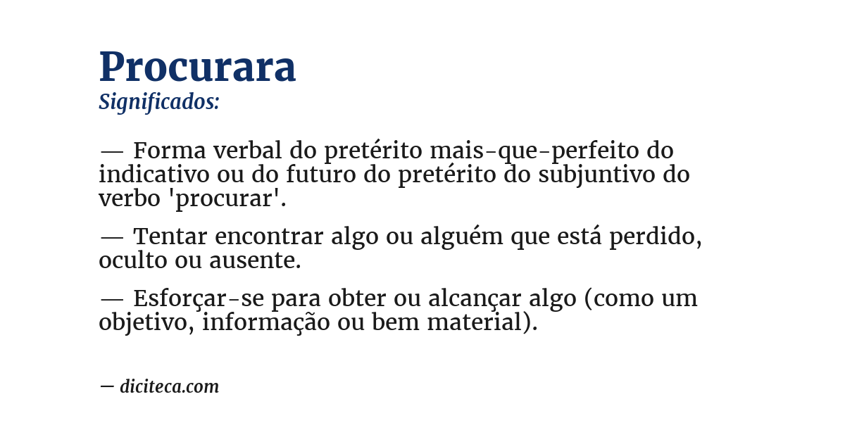 Significado de procurara