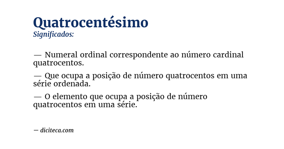 Significado de quatrocentésimo