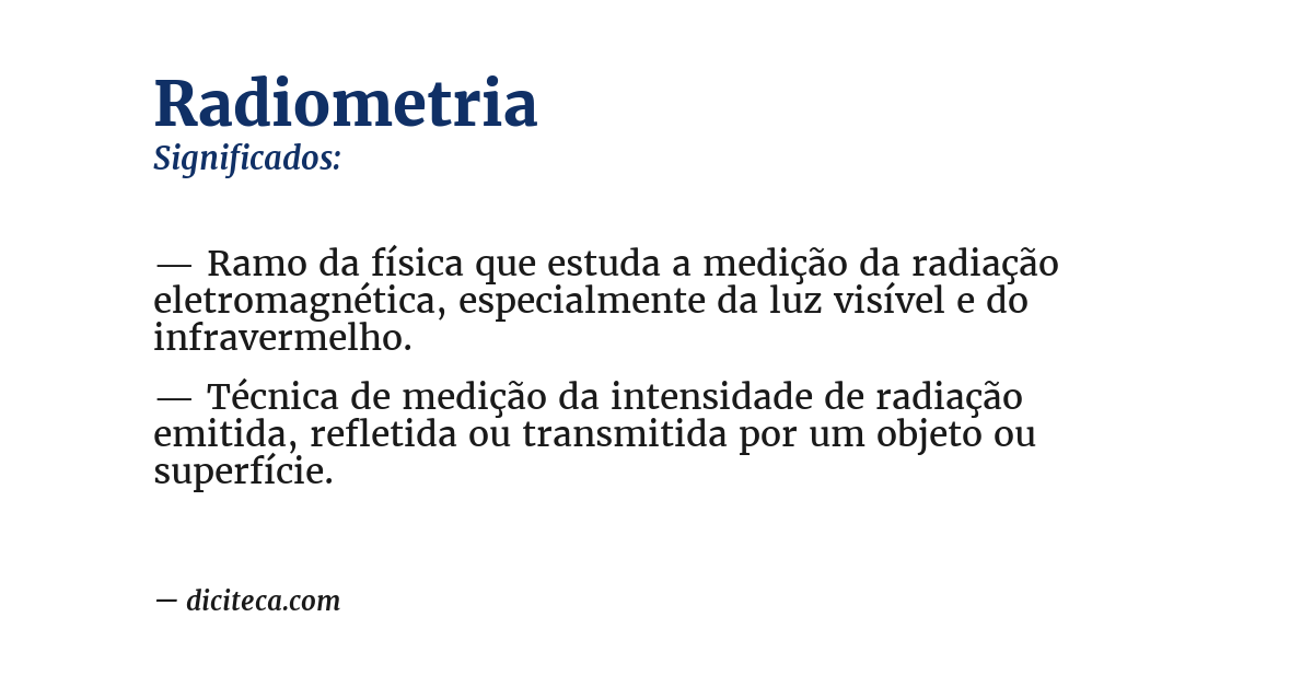Significado de radiometria