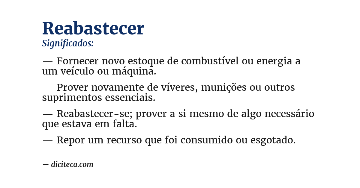 Significado de reabastecer