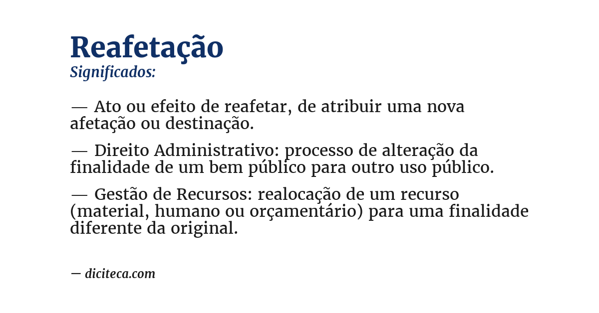 Significado de reafetação