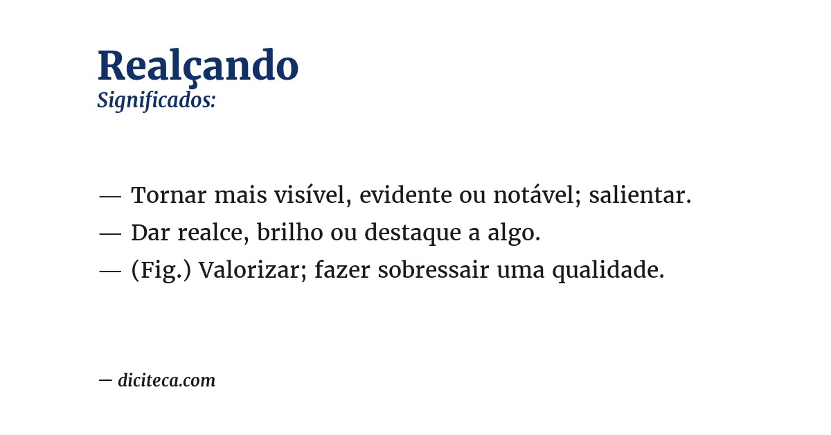 Significado de realçando