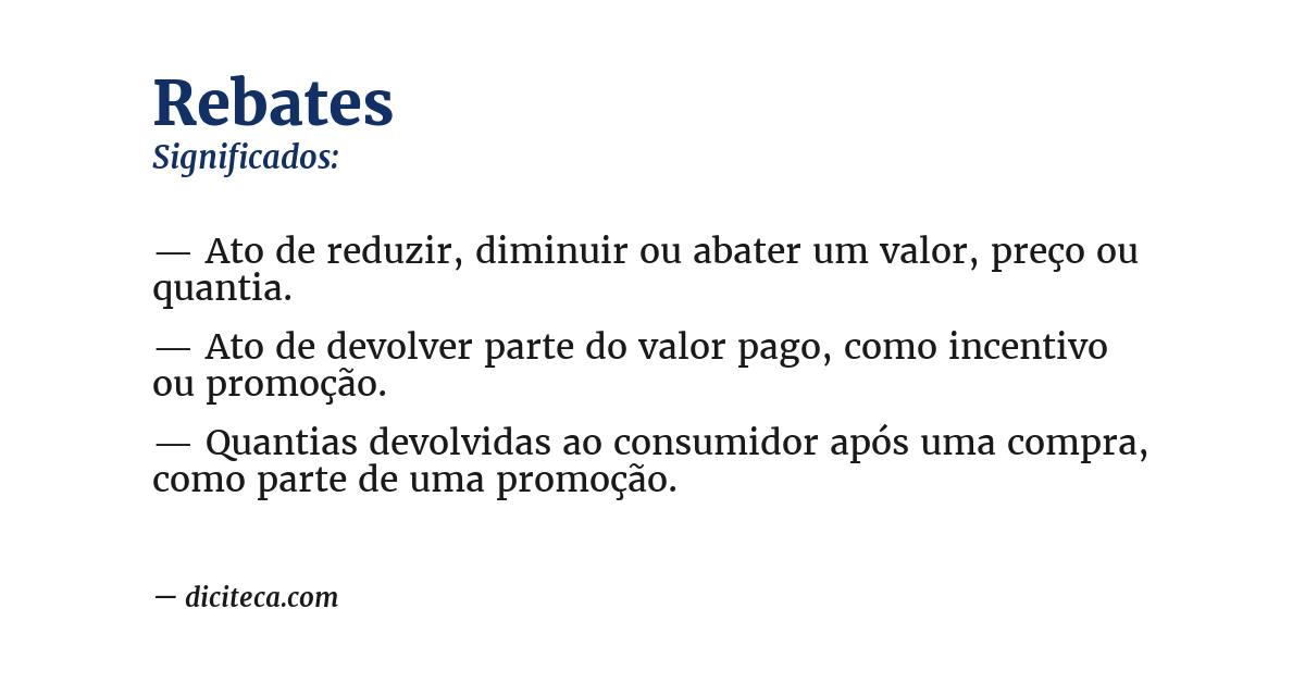 Significado de rebates