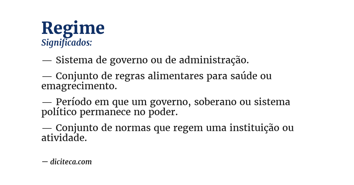 Significado de regime