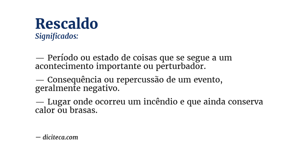 Significado de rescaldo