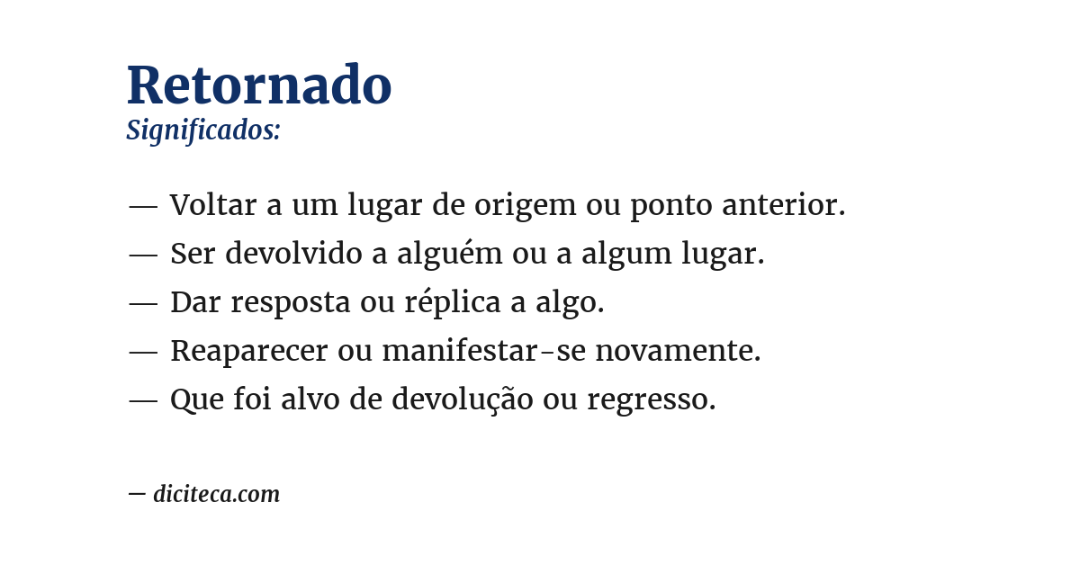 Significado de retornado