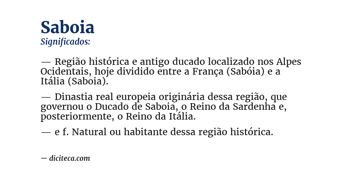 Significado de saboia