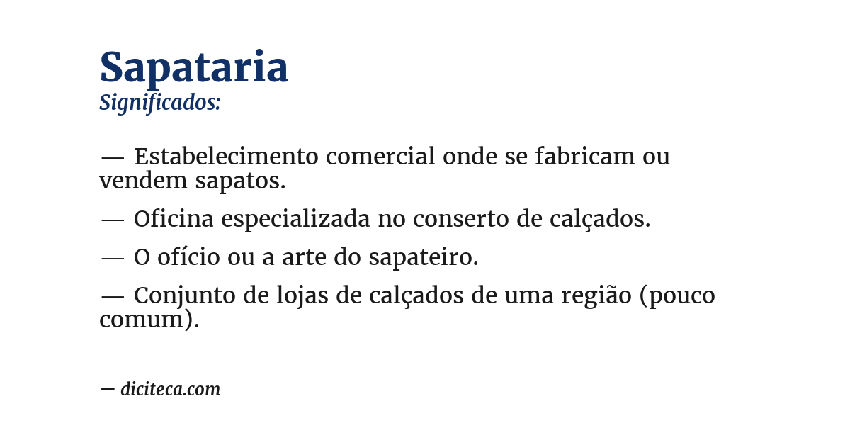 Significado de sapataria