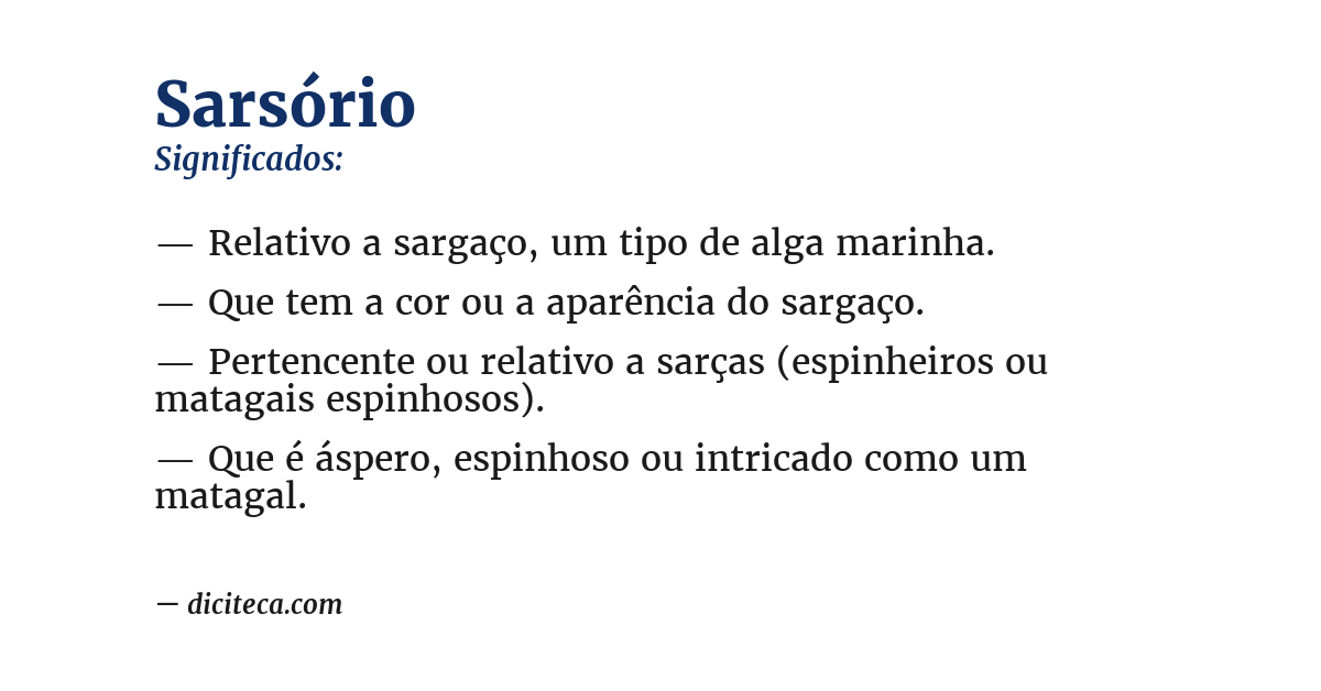 Significado de sarsório