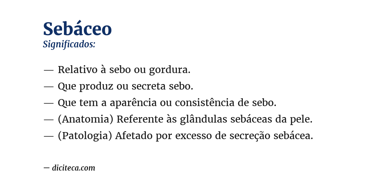 Significado de sebáceo