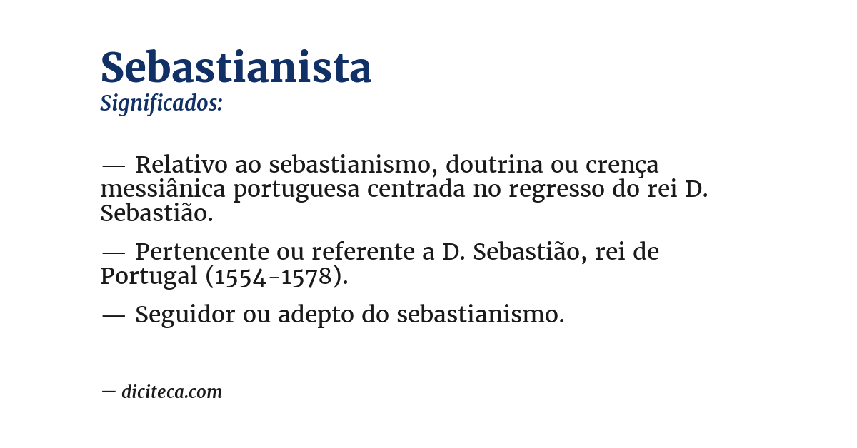 Significado de sebastianista