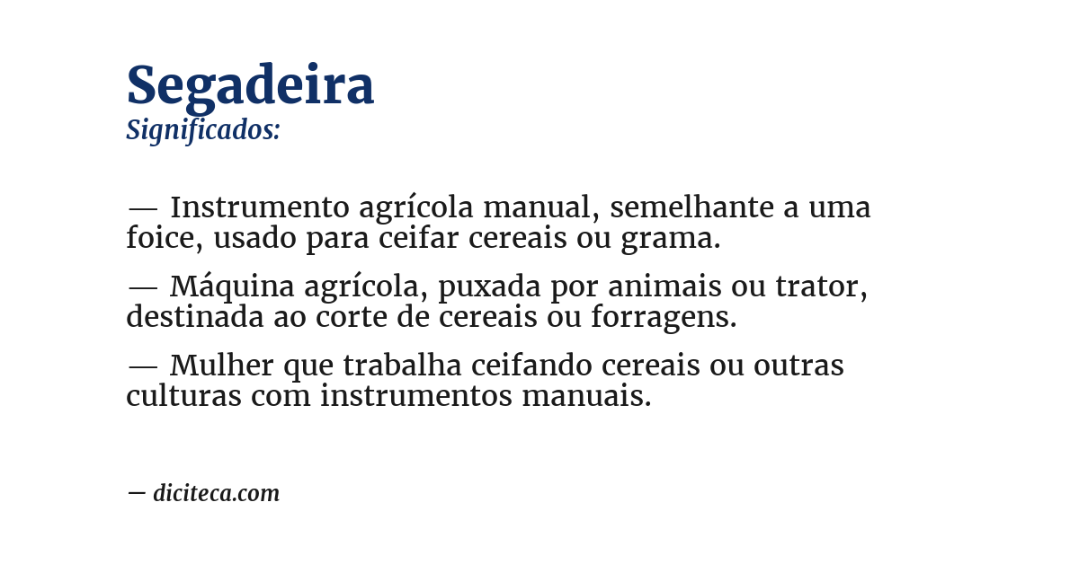 Significado de segadeira