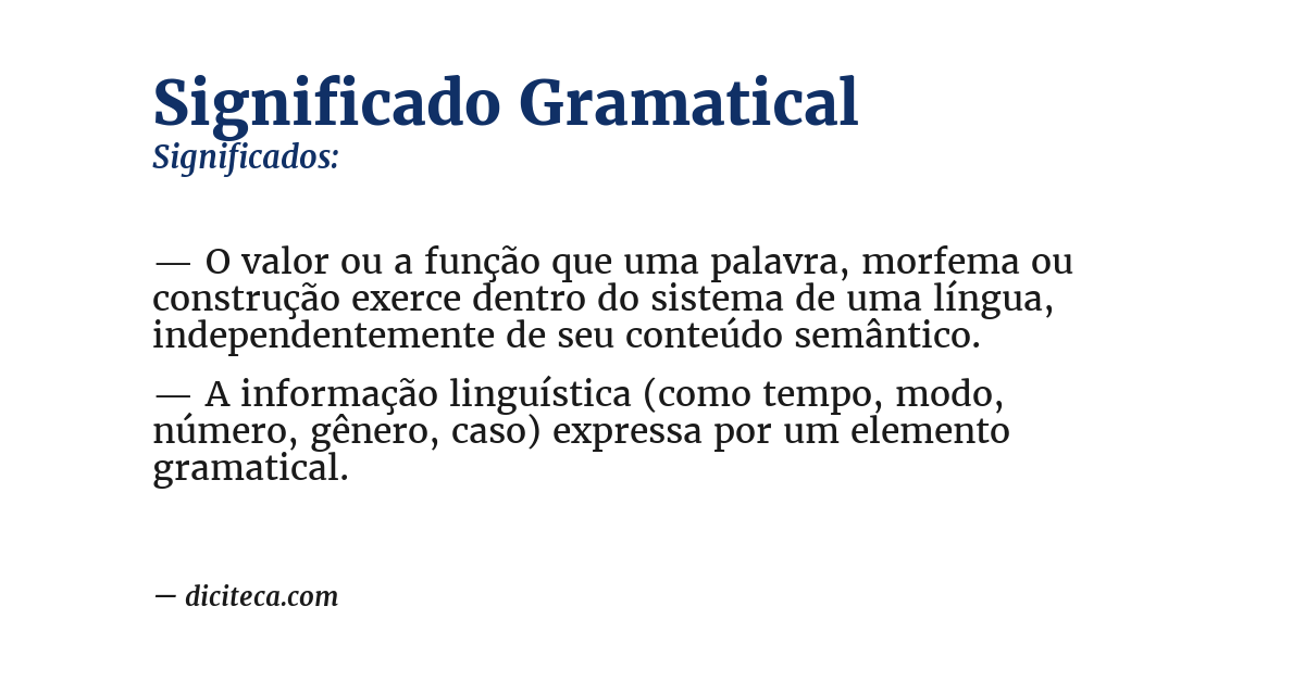 Significado de significado gramatical