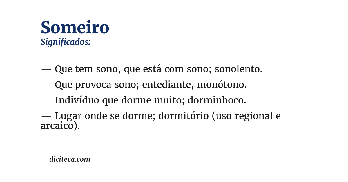 Significado de someiro
