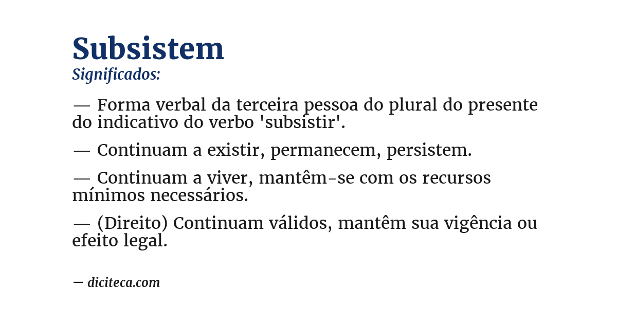 Significado de subsistem