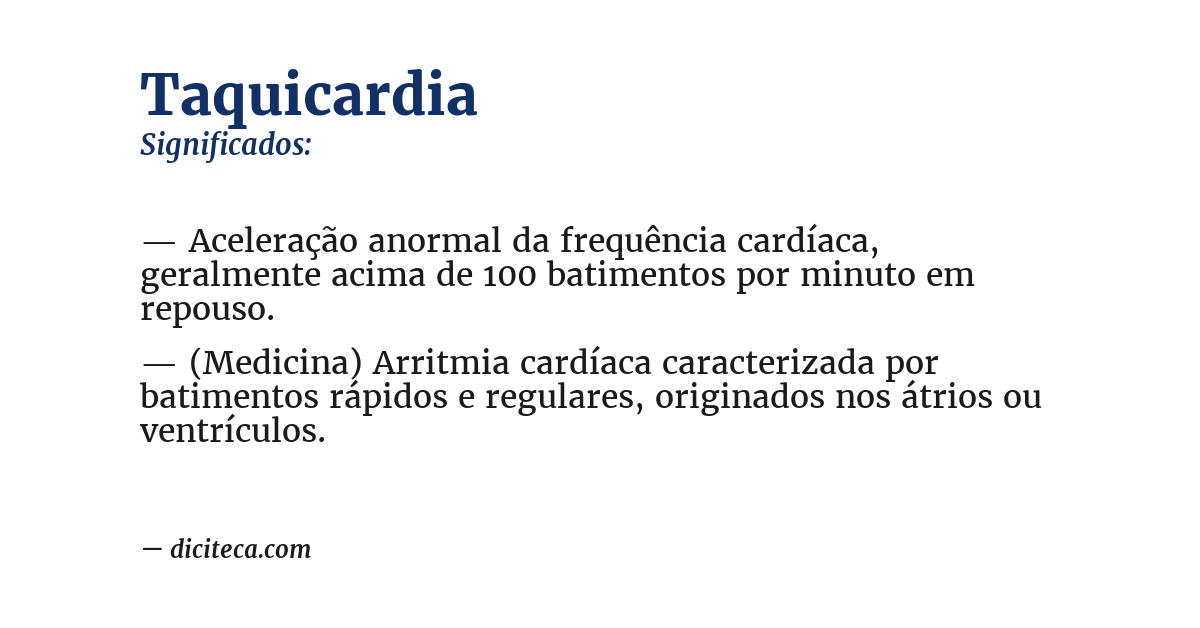 Significado de taquicardia
