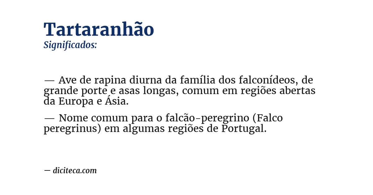 Significado de tartaranhão