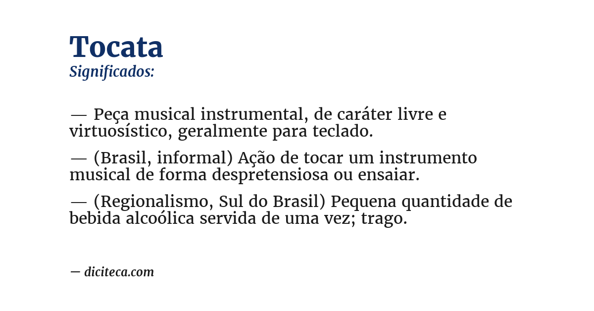 Significado de tocata