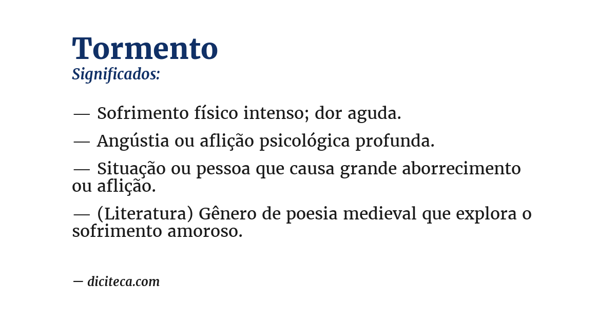 Significado de tormento