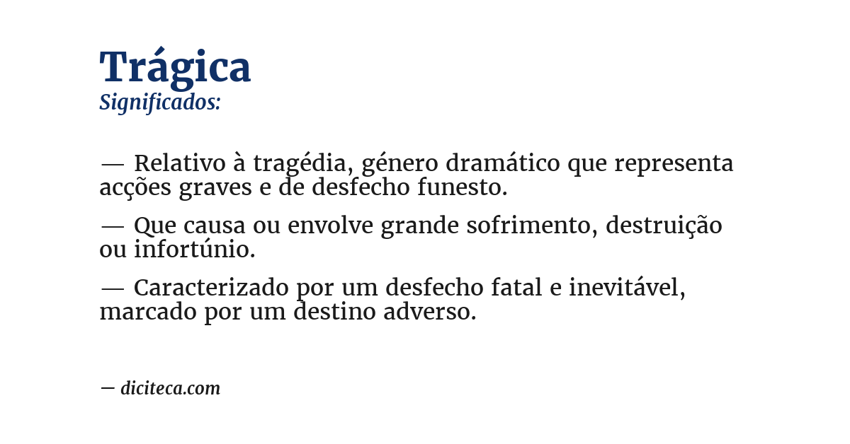 Significado de trágica