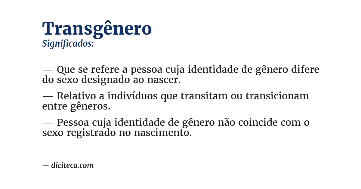 Significado de transgênero