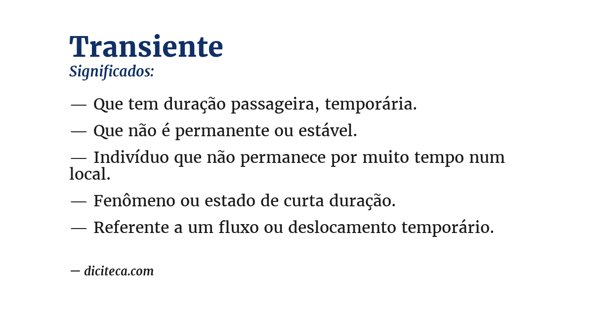 Significado de transiente