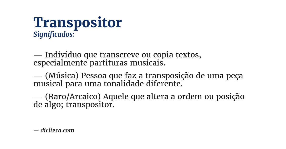 Significado de transpositor